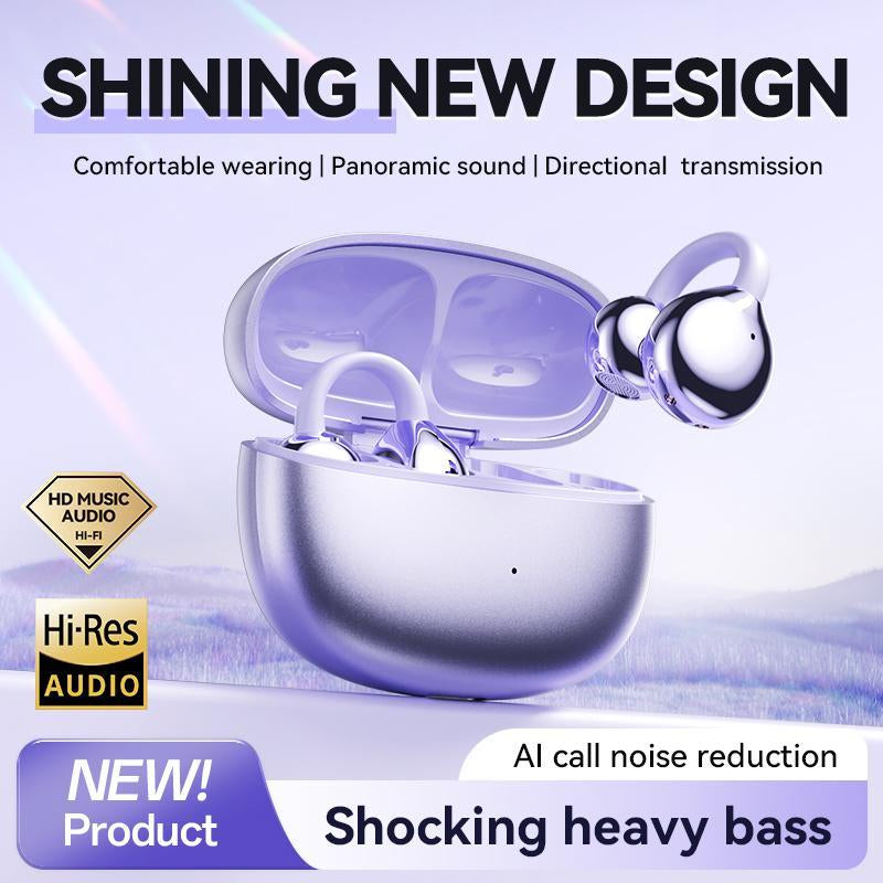 ZIHNIC M108 Clip-On Earbuds,Open Ear Earbuds Wireless Bluetooth 5.4, Lightweight Open Ear Headphones with C-Shaped Bridge,Slim Hook,50H Battery,Waterproof,For Glasses Wearers and Workouts